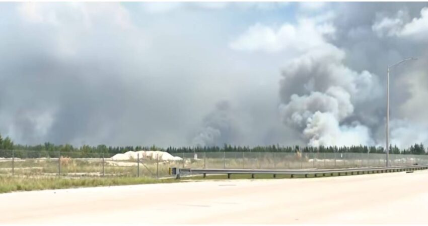 Un rayo desata el caos en Florida: más de 16.000 acres arrasados y una nube de humo cubre Miami Incendio en Krome