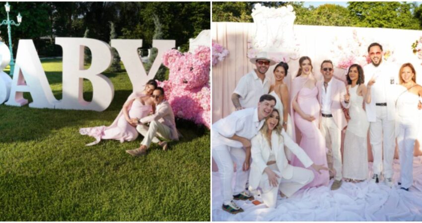 Asรญ fue el espectacular baby shower de la hija de Marc Anthony: flores, lujo y famosos por todas partes Marc Athony y famosos
