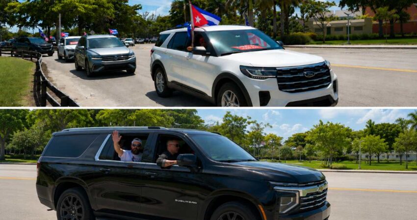 Caravana por la libertad de Cuba recorre Miami para exigir acciones contra la dictadura cubana cubanosmiamiprotesta