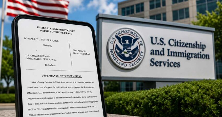 Gobierno de EE.UU. apela fallo que anuló políticas de USCIS vinculadas a la pausa migratoria demanda-apelacion