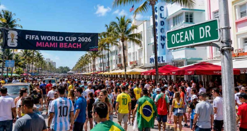 Asรญ se vive el Mundial 2026 en Miami Beach: multitudes, ambiente internacional y una ciudad transformada miamibeach
