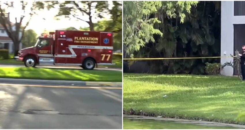 Tragedia irreparable: hallan a un niño de 2 años inconsciente dentro de un lago en Plantation Ambulancia de Plantation-policía