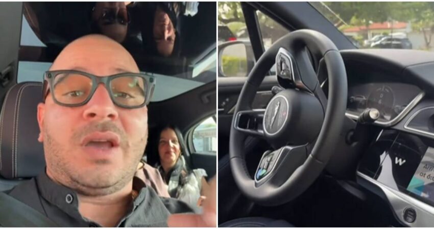Así reaccionaron unos cubanos al viajar por primera vez en un taxi autónomo en Miami cubanos en Miami-vehículo autónomo