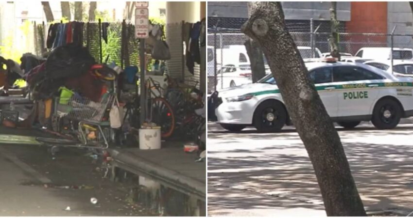 Polémica decisión de Miami que podría llevar a la cárcel a personas sin hogar. De esto se trata homeless-policía de Miami-Dade