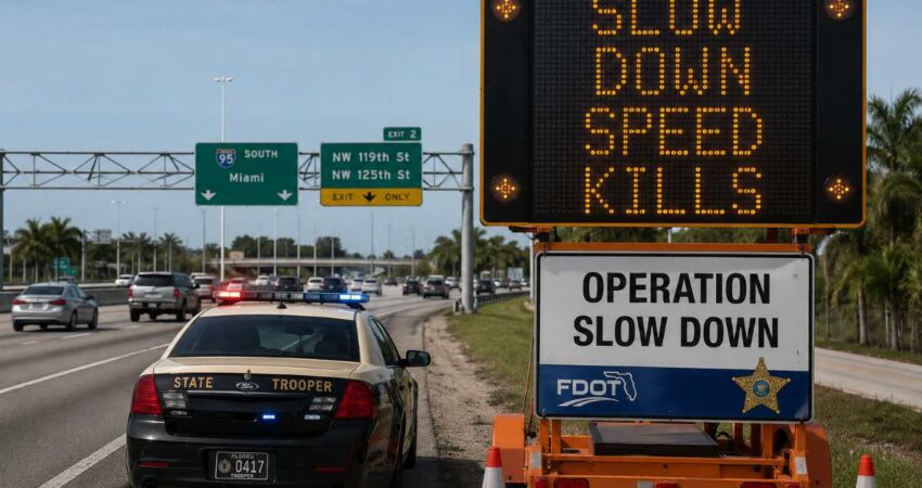 Operación "Slow Down" intensificará controles de velocidad en carreteras del sur de Florida velocidad