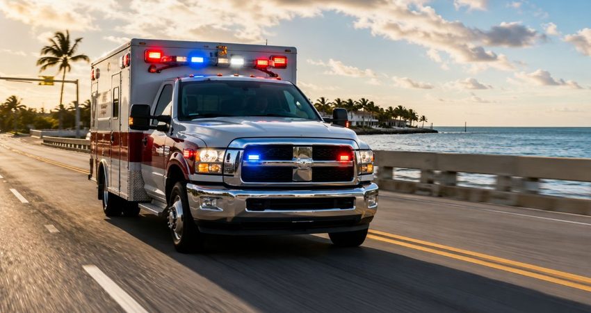 Persona resulta gravemente herida tras sufrir mordedura de tiburón frente a Key West Ambulancia