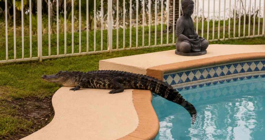 Caimán sorprende a familia tras aparecer nadando en la piscina de una casa en el Sur de Florida caimanflorida