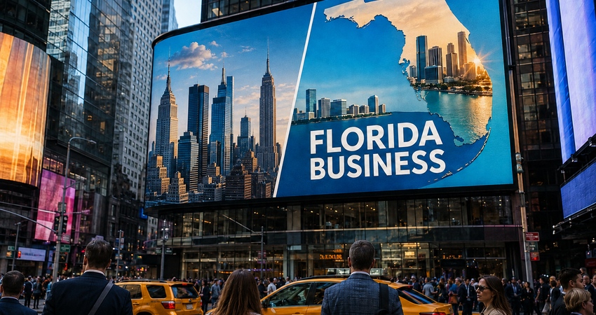 Campaña de Florida en Times Square comienza a atraer a empresas interesadas en salir de Nueva York floridany