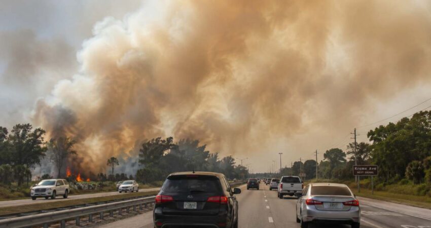 Olor a quemado y cielo brumoso en Miami-Dade: un incendio en los Everglades es parte de la causa incendiomiamidade