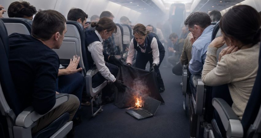 Computadora se incendia a bordo de un avión de American Airlines con 133 personas y deja un pasajero herido incidente en aviones