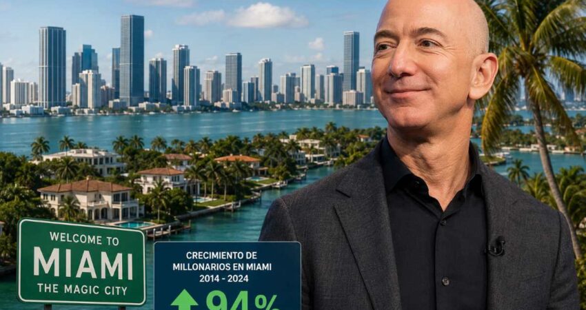 Multimillonario Jeff Bezos lo siente apenas aterriza: Miami consolida una transformación que atrae a millonarios y grandes fortunas jeffbezzos