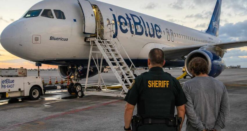 Insólito en Florida: hombre entra a un avión de JetBlue y lo encuentran durmiendo dentro jetblueffll