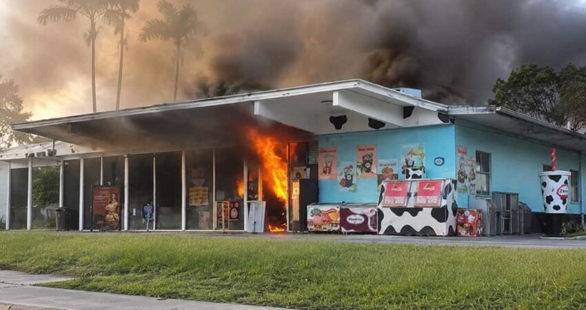 Incendio consume conocida tienda la โVaquitaโ de Miami-Dade: una persona logrรณ salir a tiempo lavaquita
