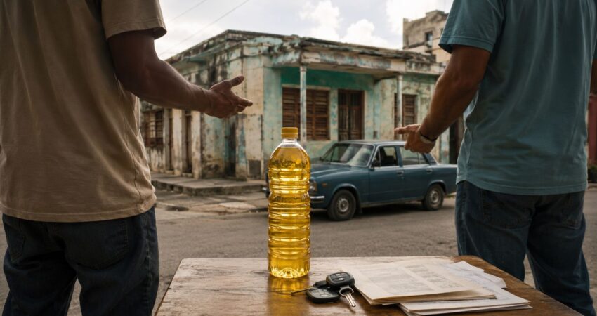 Sandro Castro ironiza sobre la escasez en Cuba: cambia un litro de aceite por una casa y un carro negocio de aceite