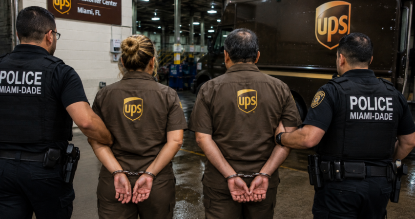 Escándalo en UPS de Miami-Dade: empleados habrían robado iPhones, MacBooks y otros equipos upsarrestados