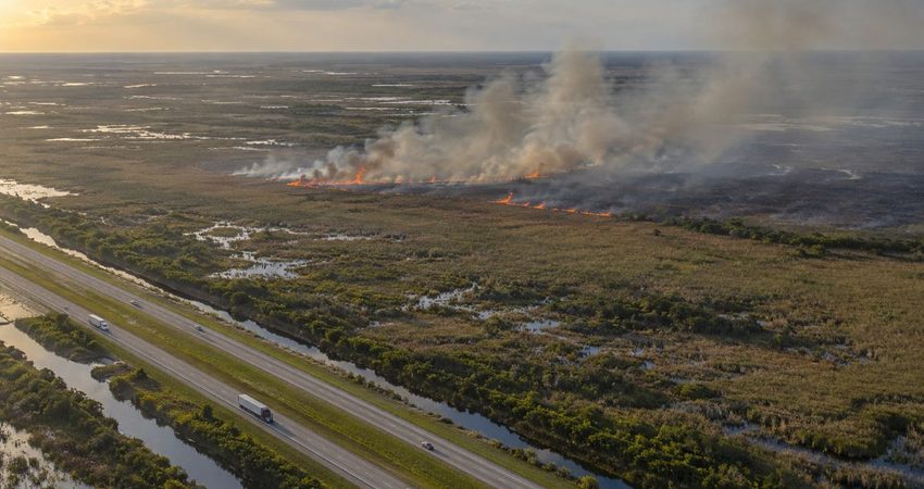 Incendio en los Everglades se extiende por 190 acres al oeste de Broward: solo está contenido en un 10 % Incendio en los Everglades