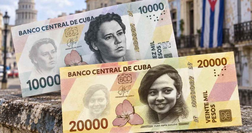 Cuba estrena billetes de 10,000 y 20,000 pesos en medio de la pérdida de valor del CUP billetes