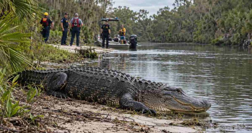 Menor es hospitalizado tras ser atacado por un enorme caimán mientras nadaba en Florida caiman