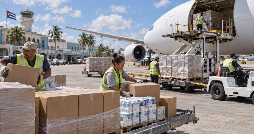 Ayuda de Estados Unidos llega a Cuba: 1,400 kits serán entregados a familias vulnerables cargaaviones