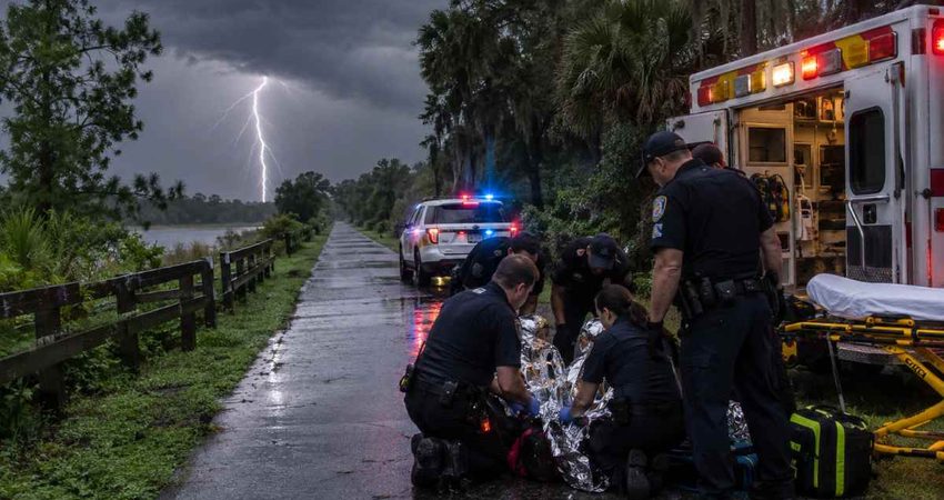 Un rayo alcanza a una pareja mientras caminaba por un popular sendero de Florida floridatrueno