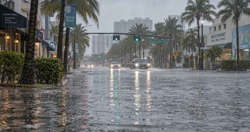 Fuertes lluvias provocan inundaciones en algunas zonas del Sur de Florida inundaciones
