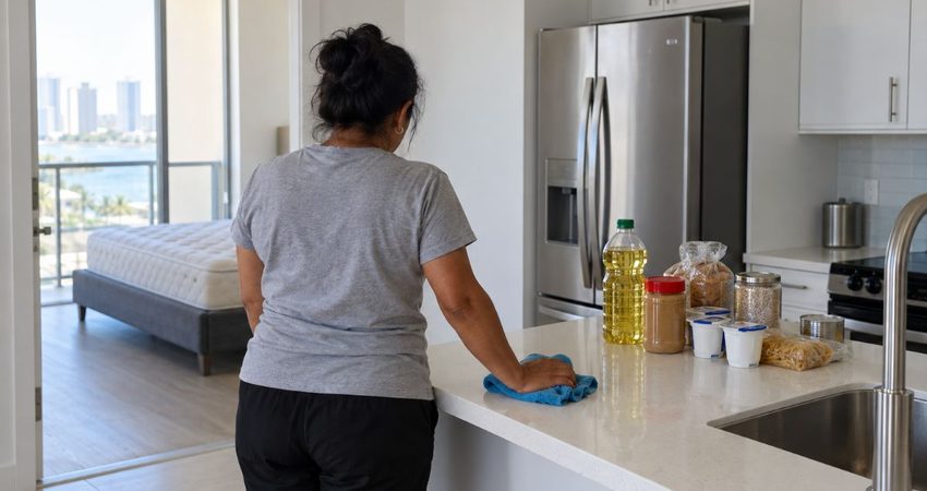 Cubana en EE.UU se lamenta de todo lo que tiene que botar a la basura mientras trabaja limpiando en una casa: "Me da un sufrimiento tener que botar todo esto" limpiadora cubana