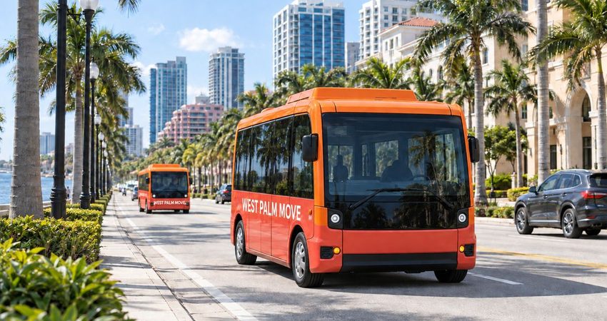 Nuevos autobuses eléctricos recorren West Palm Beach cada 10 minutos omnibus