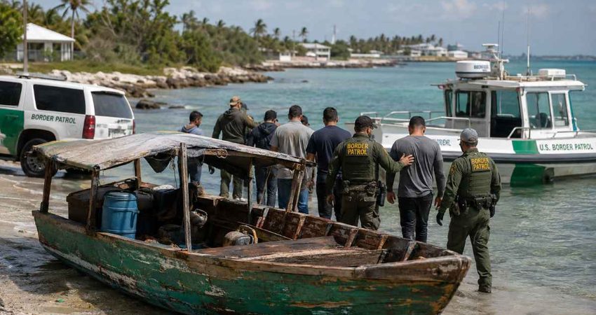 Patrulla Fronteriza procesa para deportaciรณn a 11 cubanos que llegaron en una embarcaciรณn robada a los Cayos de la Florida usborderpatrol