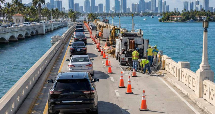 Caos en el tráfico podría aumentar entre Miami y Miami Beach por obras en Venetian Causeway venetiancauseway