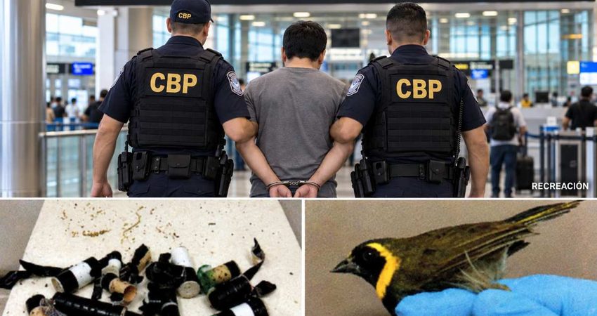 Arrestan en Miami a otro pasajero procedente de Cuba con 11 aves ocultas en tubos para rizar el cabello Airport arrest, tubes and seized bird