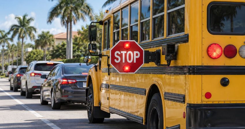 Broward supera las 20,000 multas: cámaras en autobuses escolares detectan infracciones de 225 dólares Autobús escolar con cámara de alto
