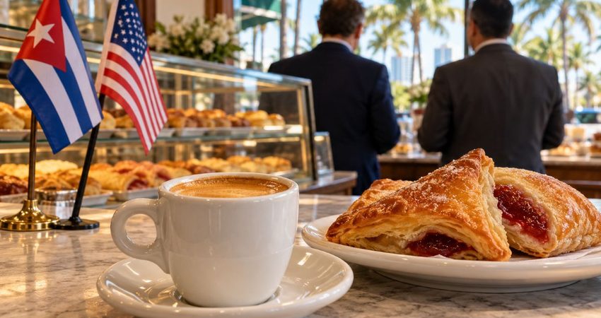 Una visita de campaña a CAO Bakery abre un debate sobre política y exilio cubano Cafecito cubano en una panadería de Miami