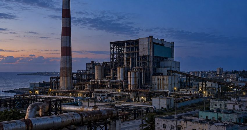 Otro golpe al sistema eléctrico de Cuba: la Guiteras queda fuera de servicio tras otra avería en medio de la crisis energética Central termoeléctrica de Matanzas al anochecer
