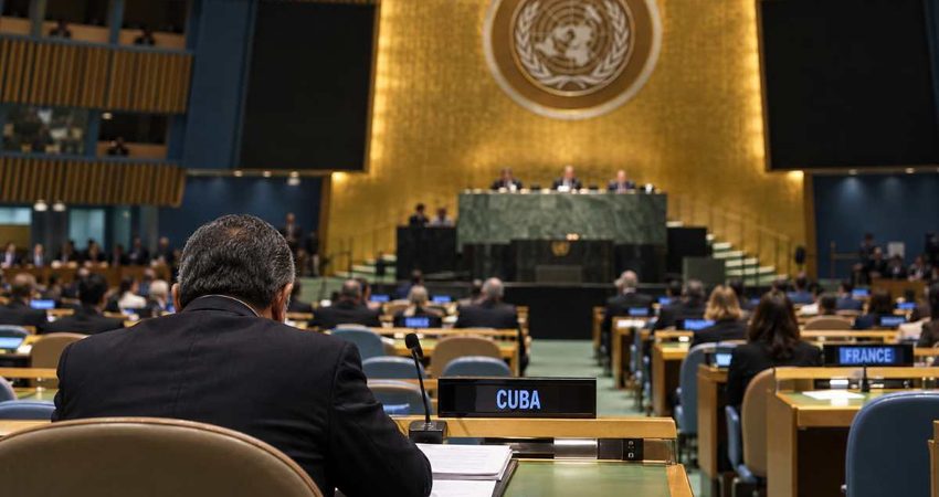 Cuba pierde 35 apoyos en la ONU: crece el rechazo a su resolución contra el embargo Cuba at the UN assembly
