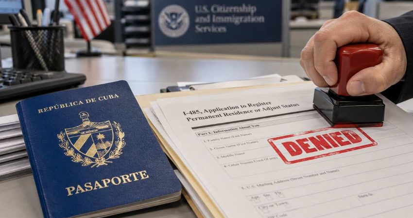 USCIS negó más casos de ajuste cubano en tres meses que durante los seis meses anteriores Cuban Passport Marked Denied