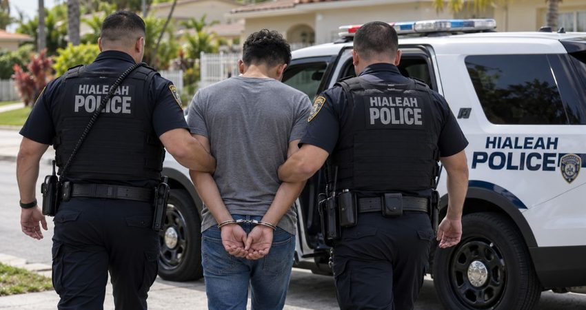 Joven cubano habría amenazado con matar a la madre de su novia antes de ser deportado Detención policial en una calle de Hialeah