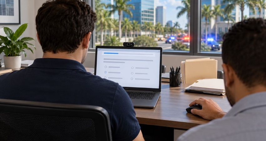 Exámenes por encargo y pagos por Zelle: cinco detenidos por presunto fraude en Miami-Dade Examen en línea con webcam en Doral