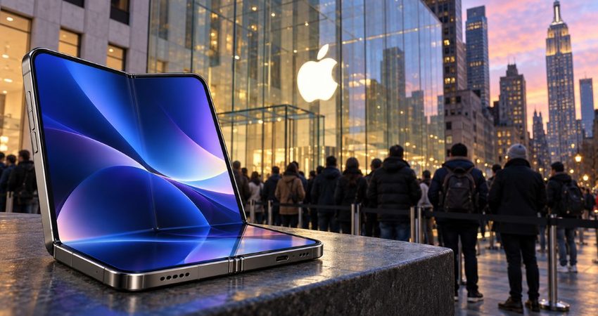 Un iPhone de casi $2,000 desata filas en Nueva York: así llega el nuevo Duo de Apple Fila al amanecer por el iPhone plegable