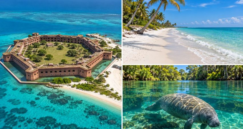 Florida más allá de Miami y Orlando: ocho destinos que sorprenden por sus playas y paisajes Florida oculta_ fuertes, playas y manatíes