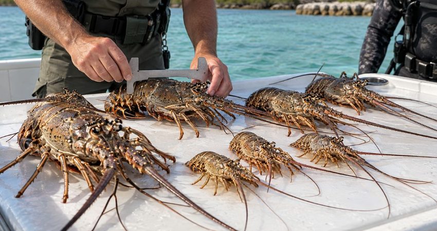 Acusan a hombre de Florida por violar las normas sobre la captura de langostas. Esto descubrieron Inspección de langostas espinosas en los Cayos
