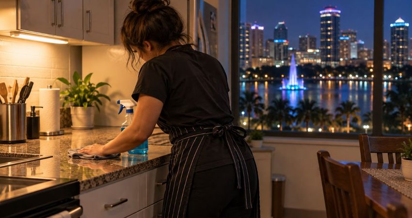"Tuve que donar plasma incluso para sentir que tenía un extra": cubana en Orlando cuenta el desgaste de empezar de cero en Estados Unidos Limpieza nocturna con vista a Orlando