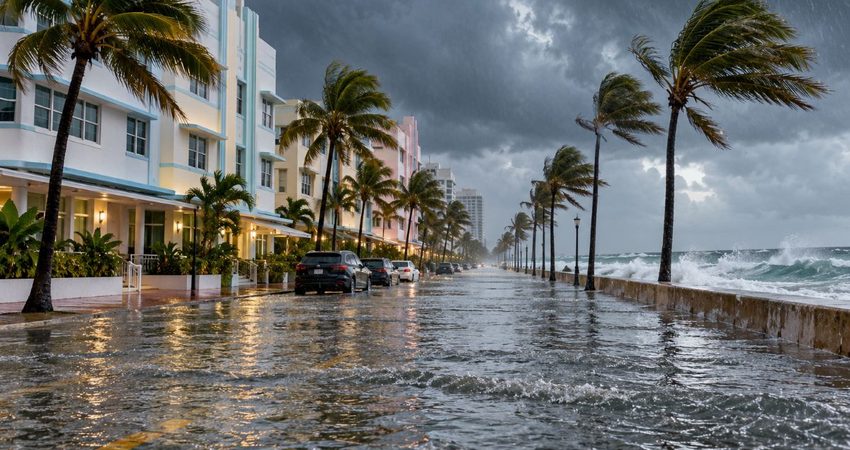 Preocupante pronóstico para el sur de Florida: NWS advierte de posibles inundaciones y mareas en la costa sur del estado Lluvia y mareas altas en Miami Beach