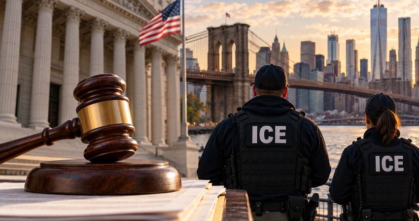 Trump pierde batalla contra Nueva York: juez rechaza su demanda contra las leyes santuario Mazo judicial y agentes ICE en Manhattan (1)