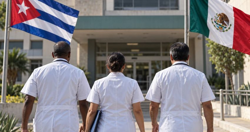 Médicos cubanos en México bajo la lupa: María Elvira Salazar pide a Washington más presión comercial por denuncias de trabajo forzoso Médicos rumbo al hospital entre dos banderas