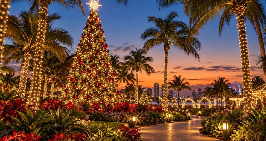 Miami se prepara para la Navidad: cuatro eventos con luces, árboles gigantes y noches de fiesta Navidad tropical en Miami