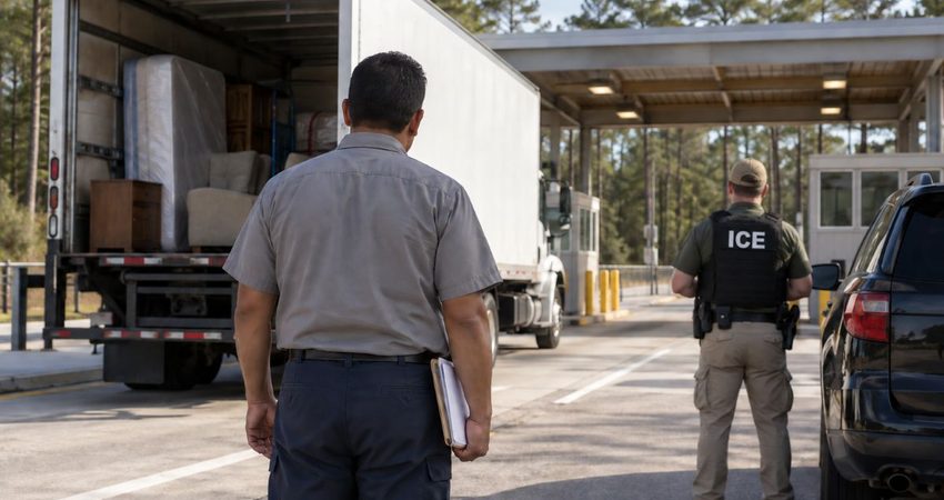 Cubana relata la detención de un cubano por ICE mientras trabajaba repartiendo mercancía: “Pasamos una noche estresados” Oficial con chaleco táctico ICE