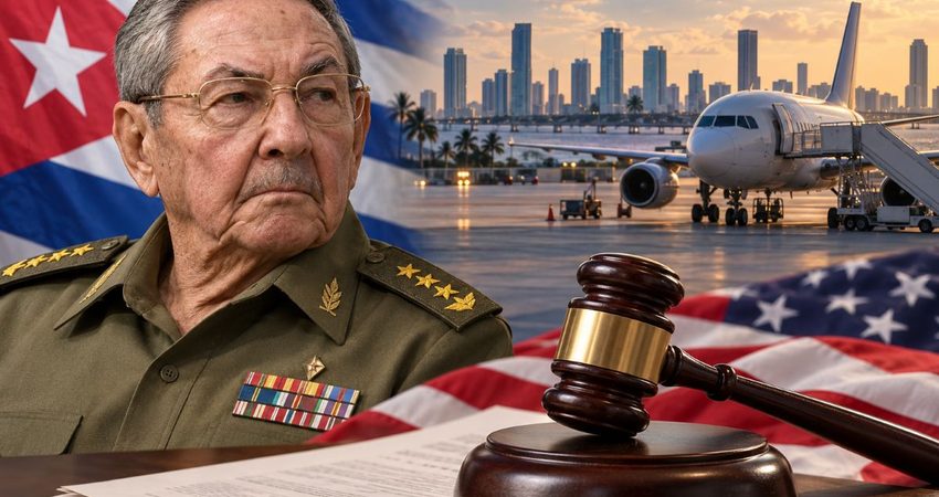Fiscal de Florida amplía advertencia a Raúl Castro: un viaje al extranjero podría exponerlo a la extradición Raúl Castro, avión y mazo judicial