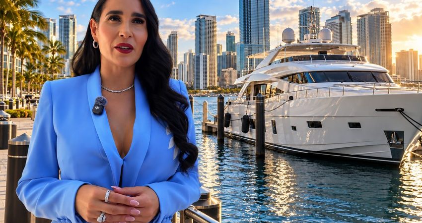 Llegó de Cuba a los nueve años y se hizo millonaria a los 31: “Me convertí en el hombre de mis sueños” Retrato azul, yate y skyline de Miami
