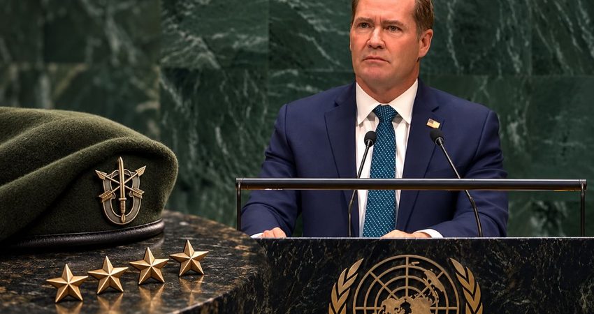 Quién es Mike Waltz, el veterano de Fuerzas Especiales y embajador de EE.UU ante la ONU que exigió a Bruno Rodríguez alejarse del podio Retrato de Waltz en la ONU