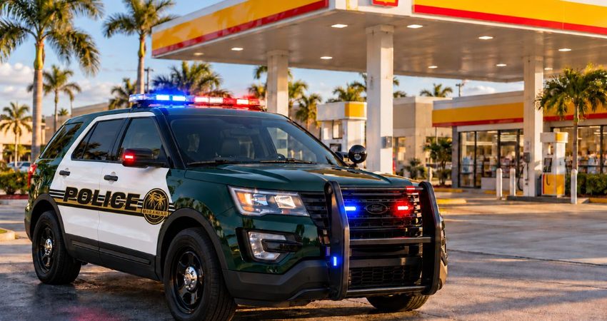 Cámaras de vigilancia captan cómo una adolescente escapa de un intento de secuestro en Miramar SUV policial Miramar en Shell